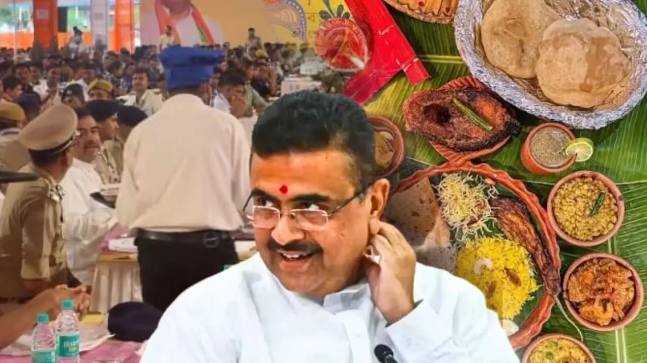 Fish-sweets-mutton Chief Minister Suvendu Adhikari had lunch with the police at Barrackpore