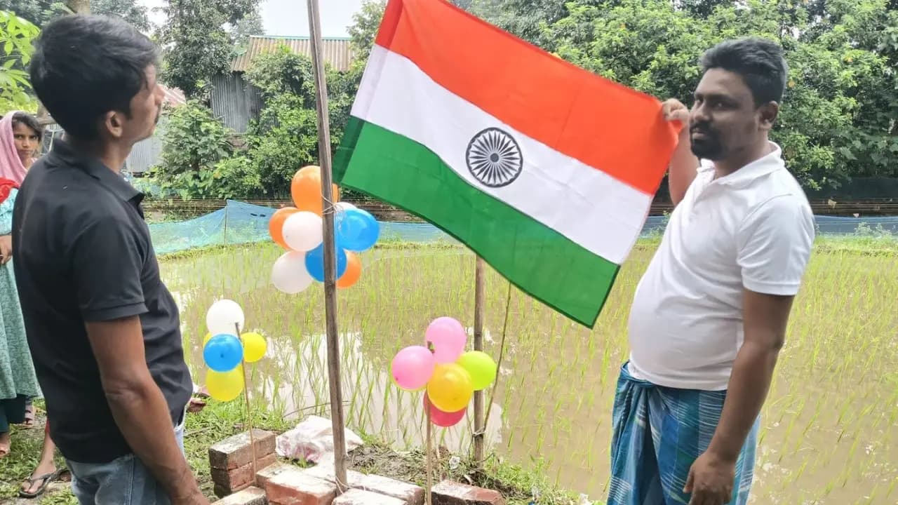 Dinhata Independence Day: Cooch Behars Dinhata area celebrated independence day on 31 July hoisted Indias Tricolour flag as the clock struck twelve oclock 