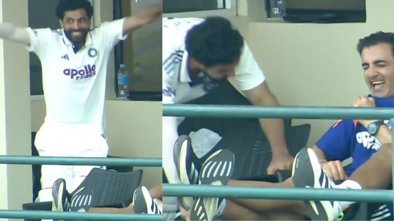 Gautam Gambhir failed to hold back his laughter as Ravindra Jadeja performed Kuldeep Yadavs role to perfection