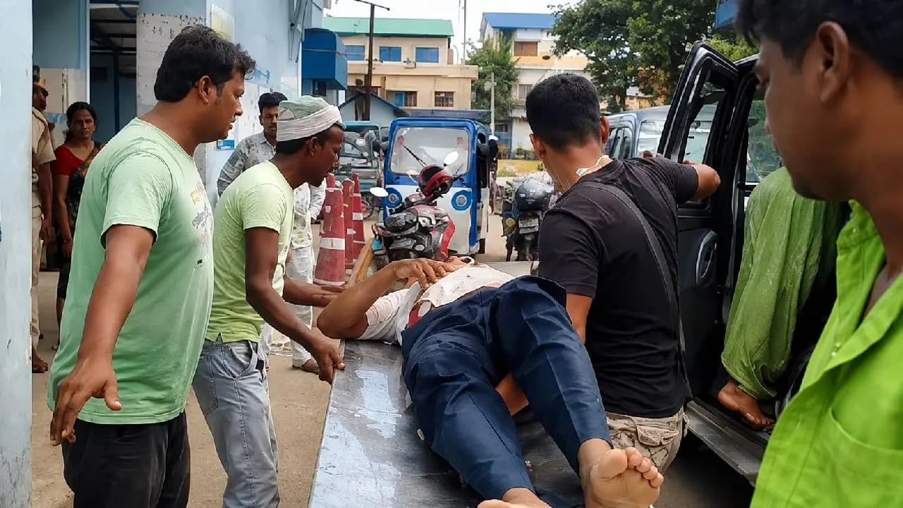 Teacher Shot and Collapses on Road Locals Panic After Shootout in Islampur