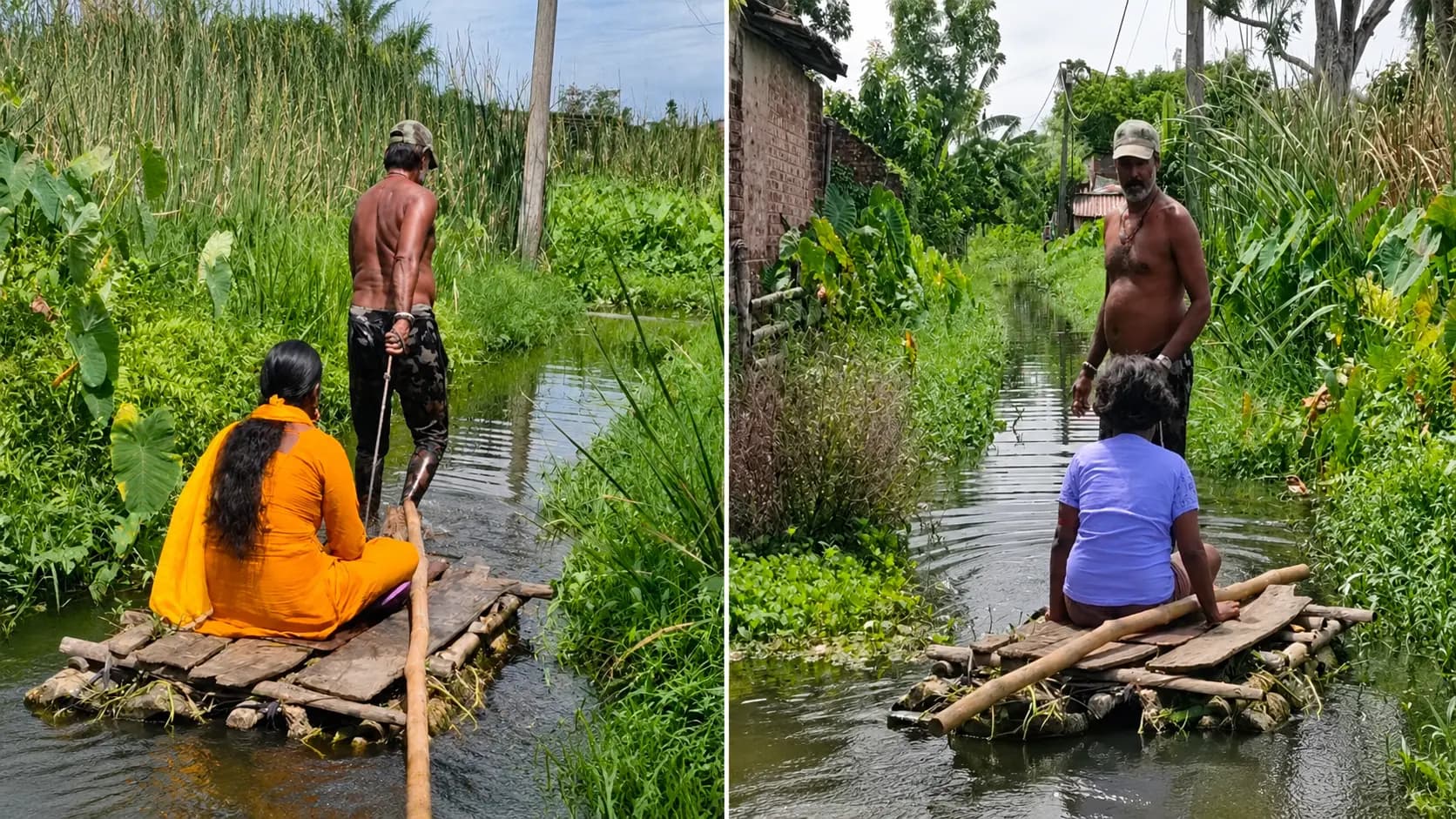 Netaji Park In Bandel Flooded: Bamboo Rafts Only Way Out For Residents