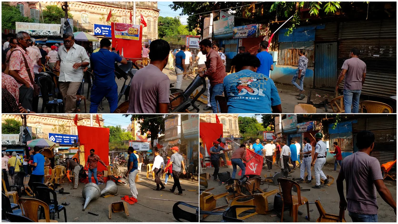 Clashes In Chinsurah Over Left Front Event: Police Charge With Batons Rally Attacked By Goons