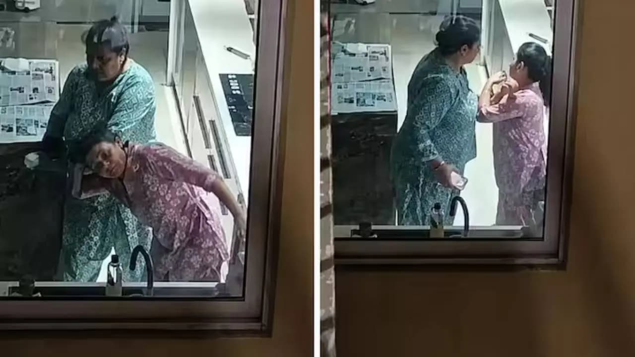 viral video of gurugram housewife beating home maid