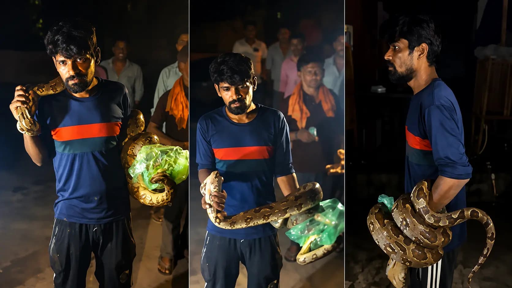Viral News: Drunk Man Bare Handed Captures 15 Foot Python and Wears It Like a Garland in Barabanki