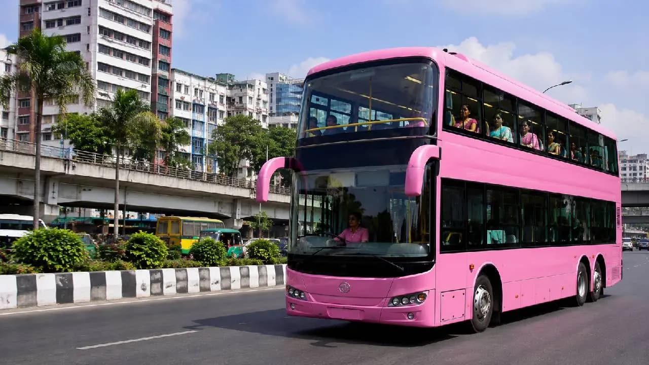 Special Pink Bus Service For Women: Double Decker Special Pink Bus Service for women Starting from Tuesday in Bangladesh