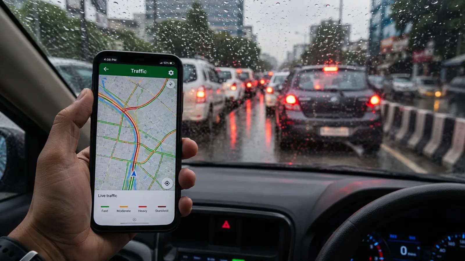 Google Maps Traffic Layer: Avoid Monsoon Traffic Jams 