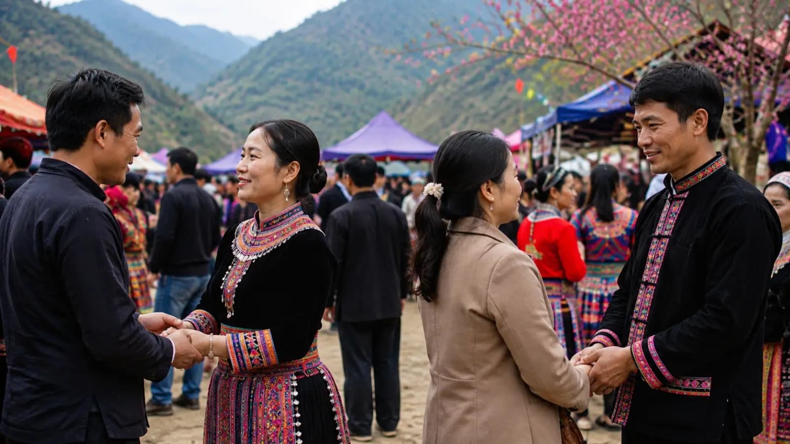 Vietnam Khau Vai Love Market: Married Couples Meet Exes Once a Year