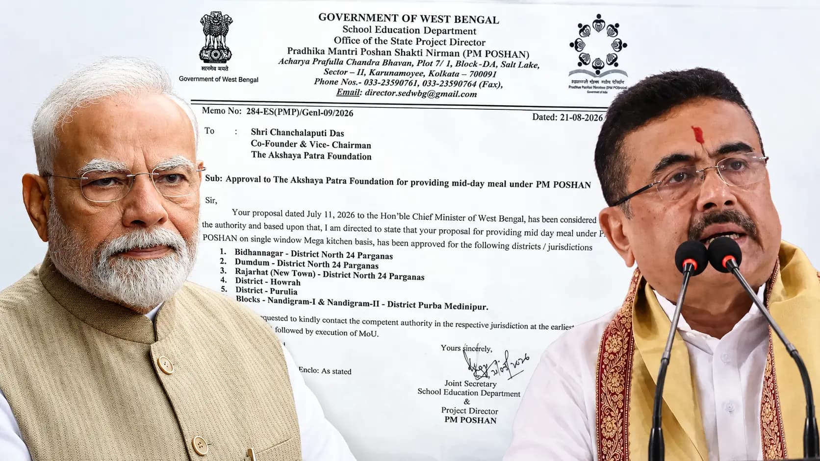 Akshaya Patra to Serve Mid-Day Meals in West Bengal Schools, PM Narendra Modi Scheme CM Suvendu Adhikari Scheme