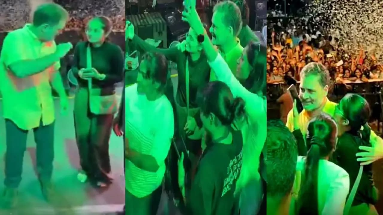 Rahul Gandhi: Congress leader gets surprise kiss from student 
