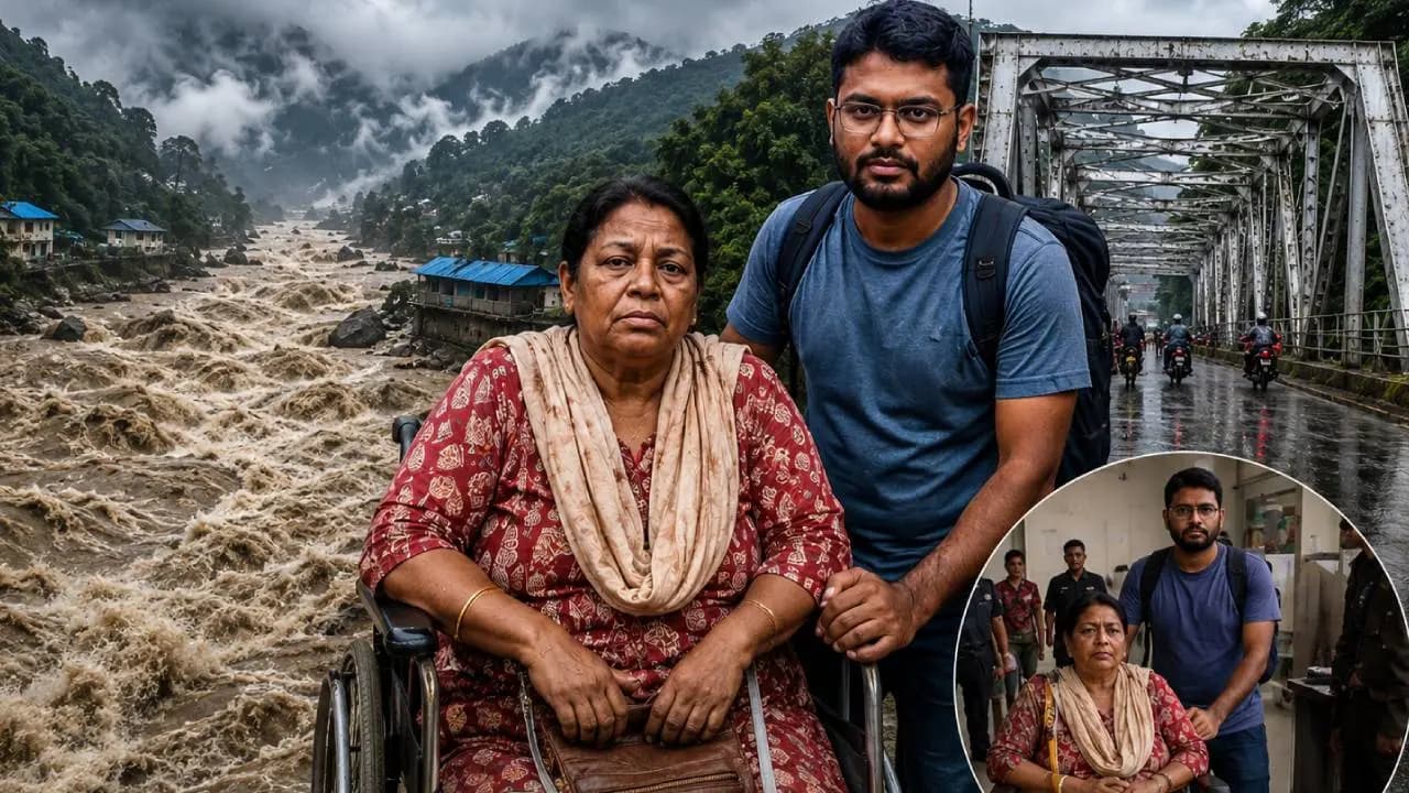 Mother and son return home safely at dawn after facing the scare of a flash flood while in Nepal for medical treatment