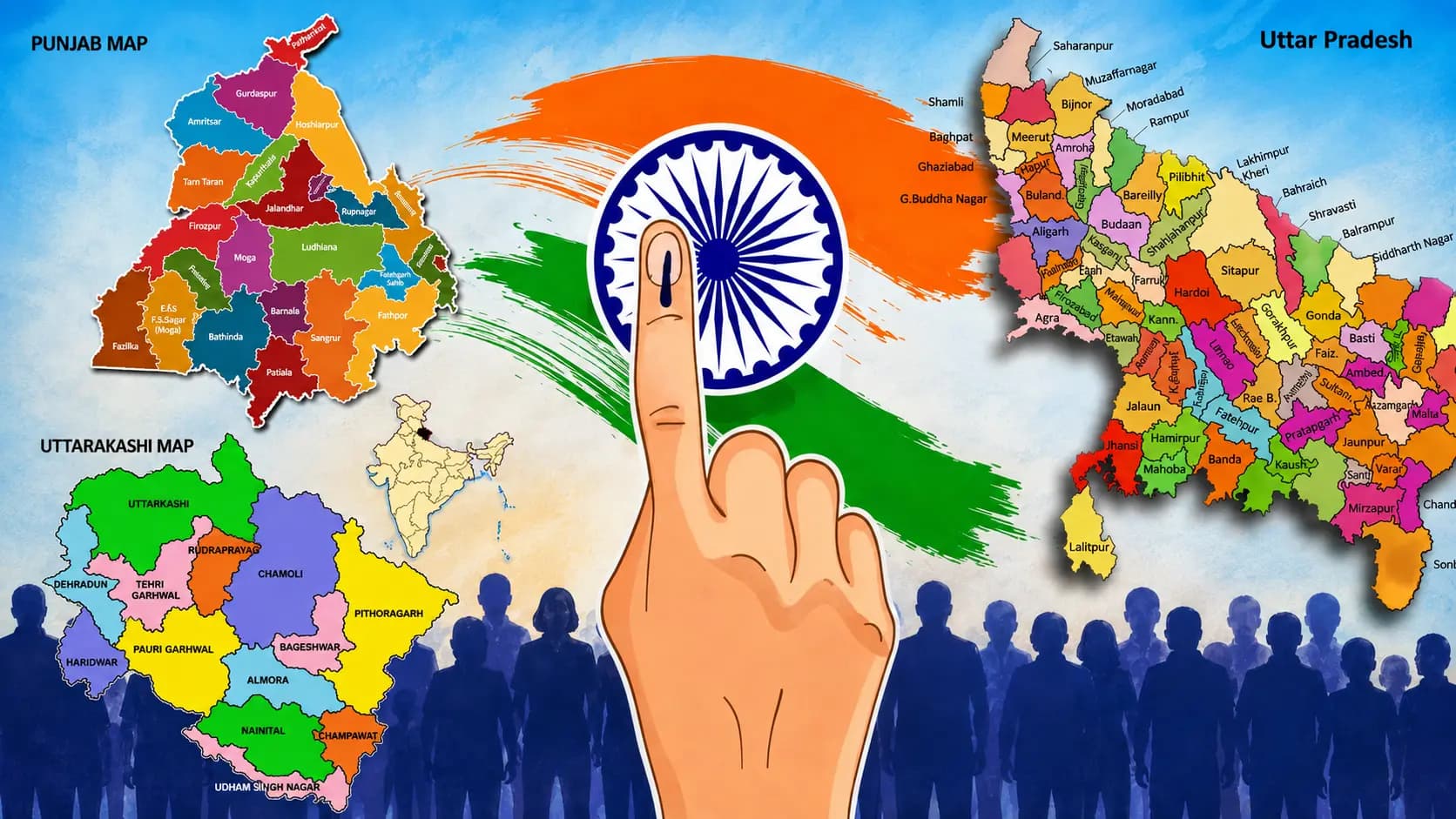 Projected Seat Share: Assembly elections are set to be held in Uttar Pradesh Uttarakhand and Punjab in 2027 what are the BJPs chances of victory surprising survey results have emerged 
