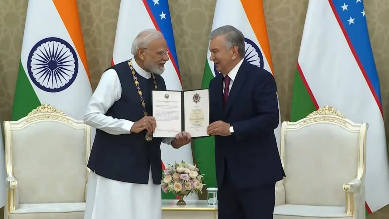 PM Modi Gets Uzbekistan’s Highest Honour Oliy Darajali Dostlik Hails Friendship Between Two Countries