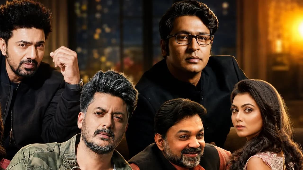 Srijit Mukherji Anirban Bhattacharya and Jisshu Sengupta Dance to Dev Idhika’s Kishori song in Queen Victoria ebong Goyenda Kanaicharan film Pack Up Video