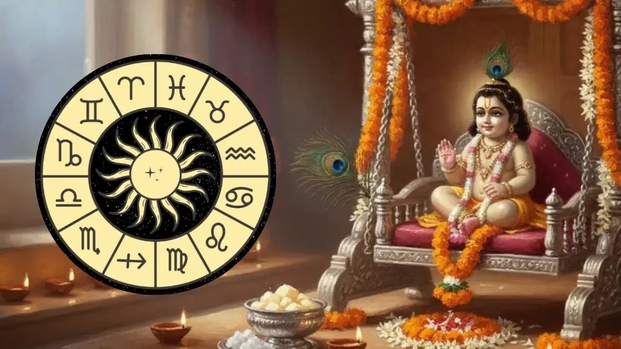 Janmashtami 2026: trigrahi yog is forming because of Surya brihaspati and chandra yuti these zodiac signs will be benefited 