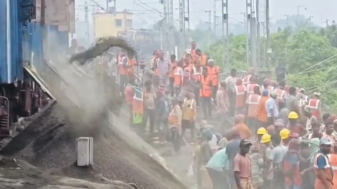 Land collapsed again near new farakka railway line indian railways cancelled several trains and some rescheduled