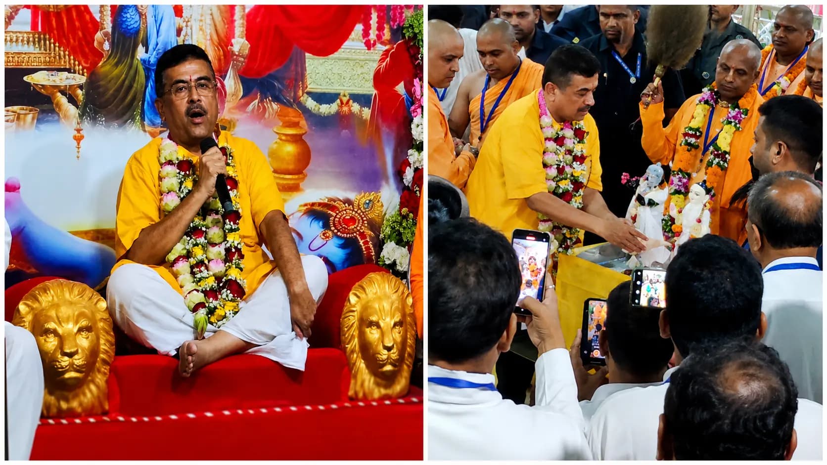 Suvendu Adhikari attends Janmashtami celebrations at Mecheda Iskcon