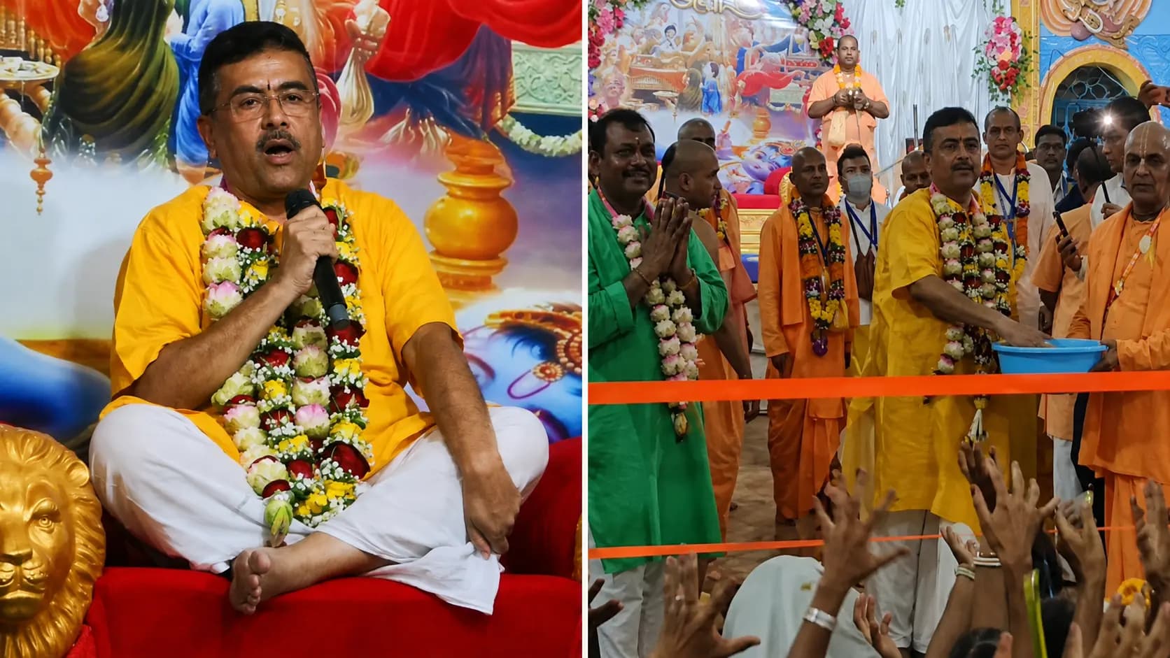 Suvendu Adhikari attends Janmashtami celebrations at Mecheda Iskcon