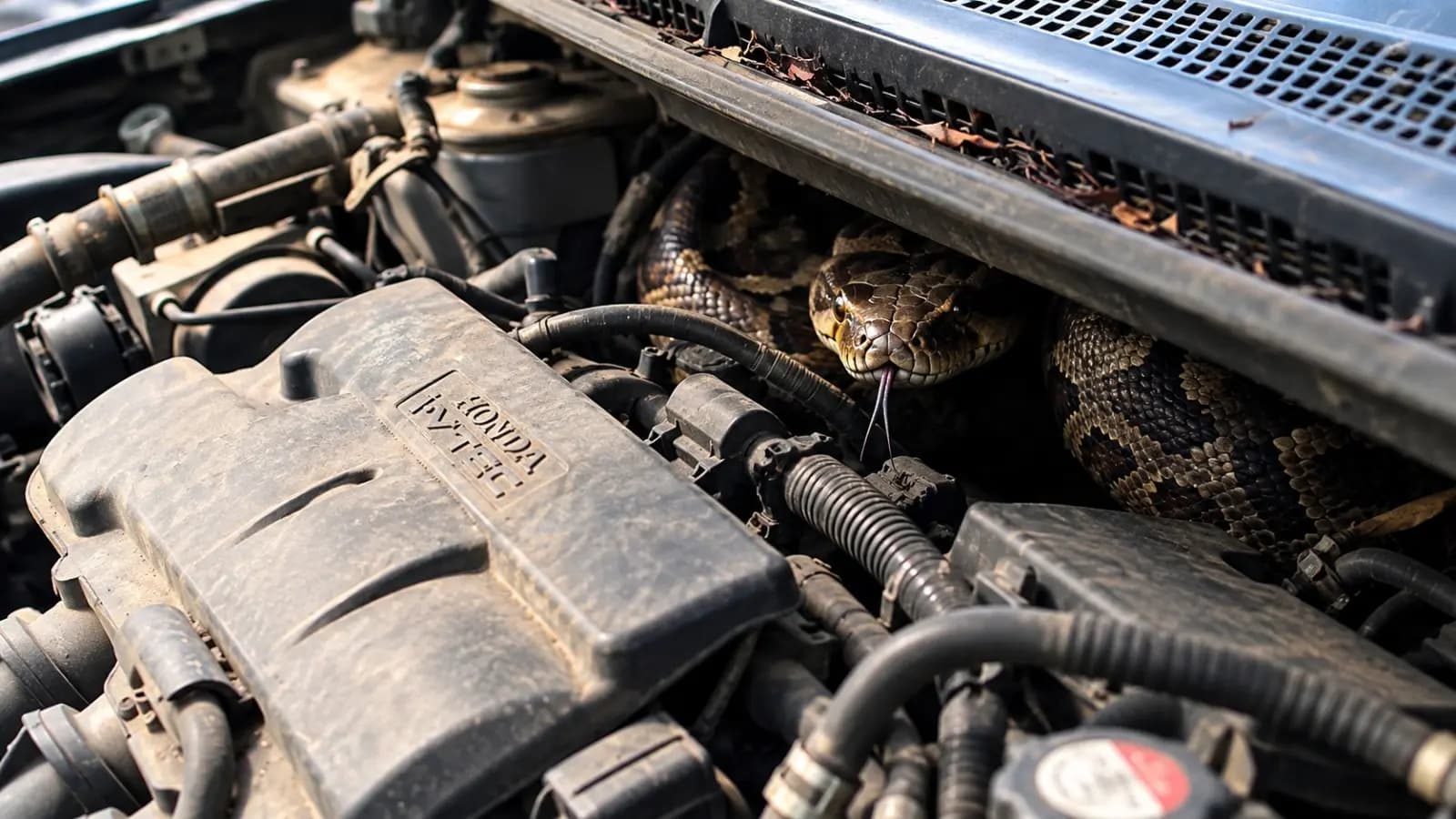 7 foot snake slithers inside a car in Mumbai
