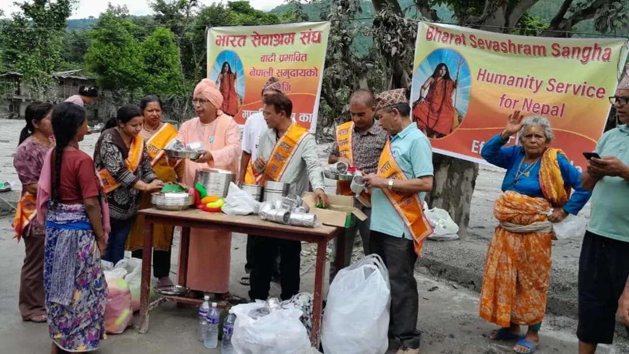 Bharat Sevashram Sangha has launched relief and service operations in the disaster-hit areas of Nepal