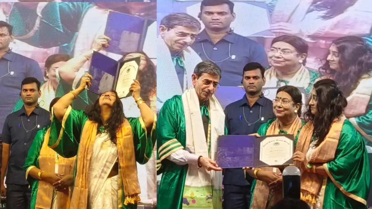 Swagatalakshmi Dasgupta received the D.Litt. honorary degree from Diamond Harbour Women's University in Presence Of West Bengal Governor R N Ravi and Higher Education Minister Jagannath Chattopadhyay