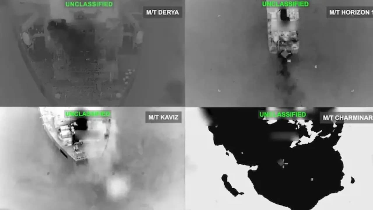 US forces destroy five Iranian oil tankers in retaliation for a missile attack on an American ship