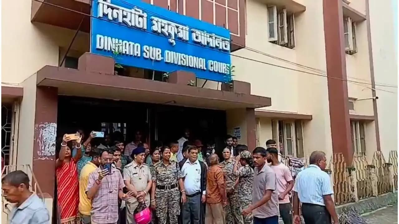 Teacher Arrest Sparks Protest Outside Dinhata Court as Students