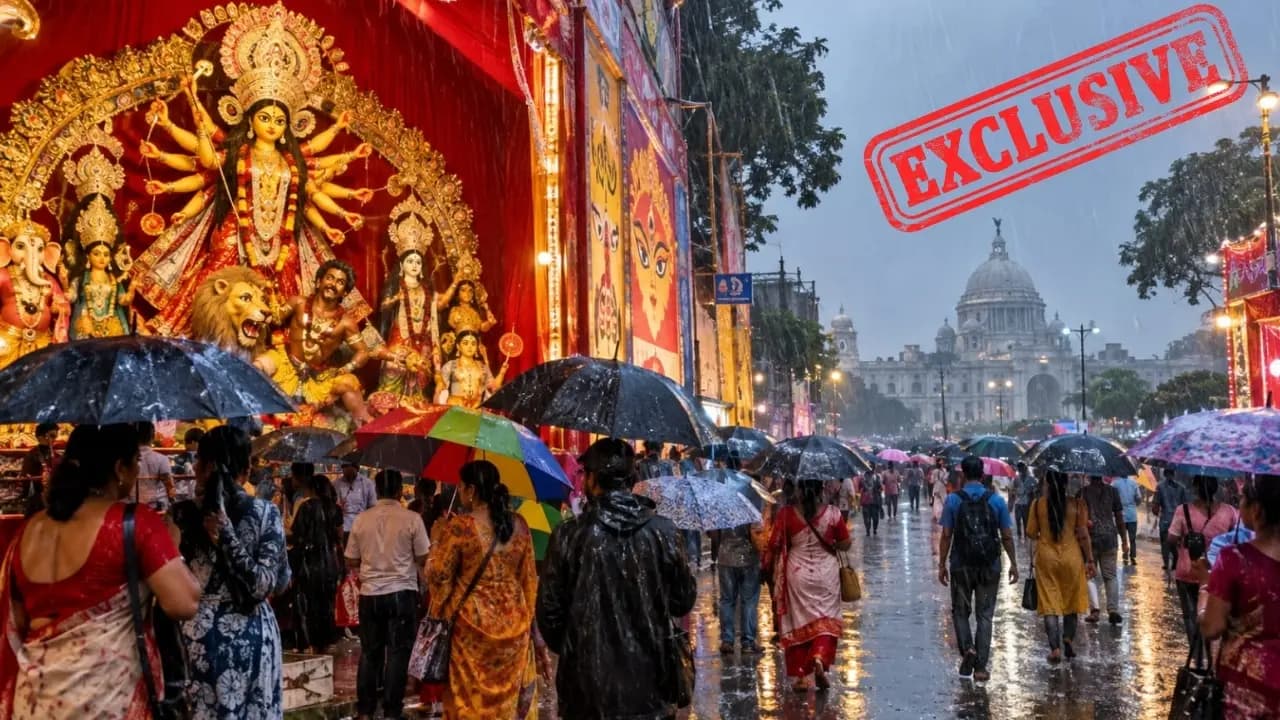 Kolkata Durga Puja Weather: Due To Deep Depression Heavy Rainfall, Thunderstorms Forecast in Kolkata, South Bengal Districts During Durga Puja 2026