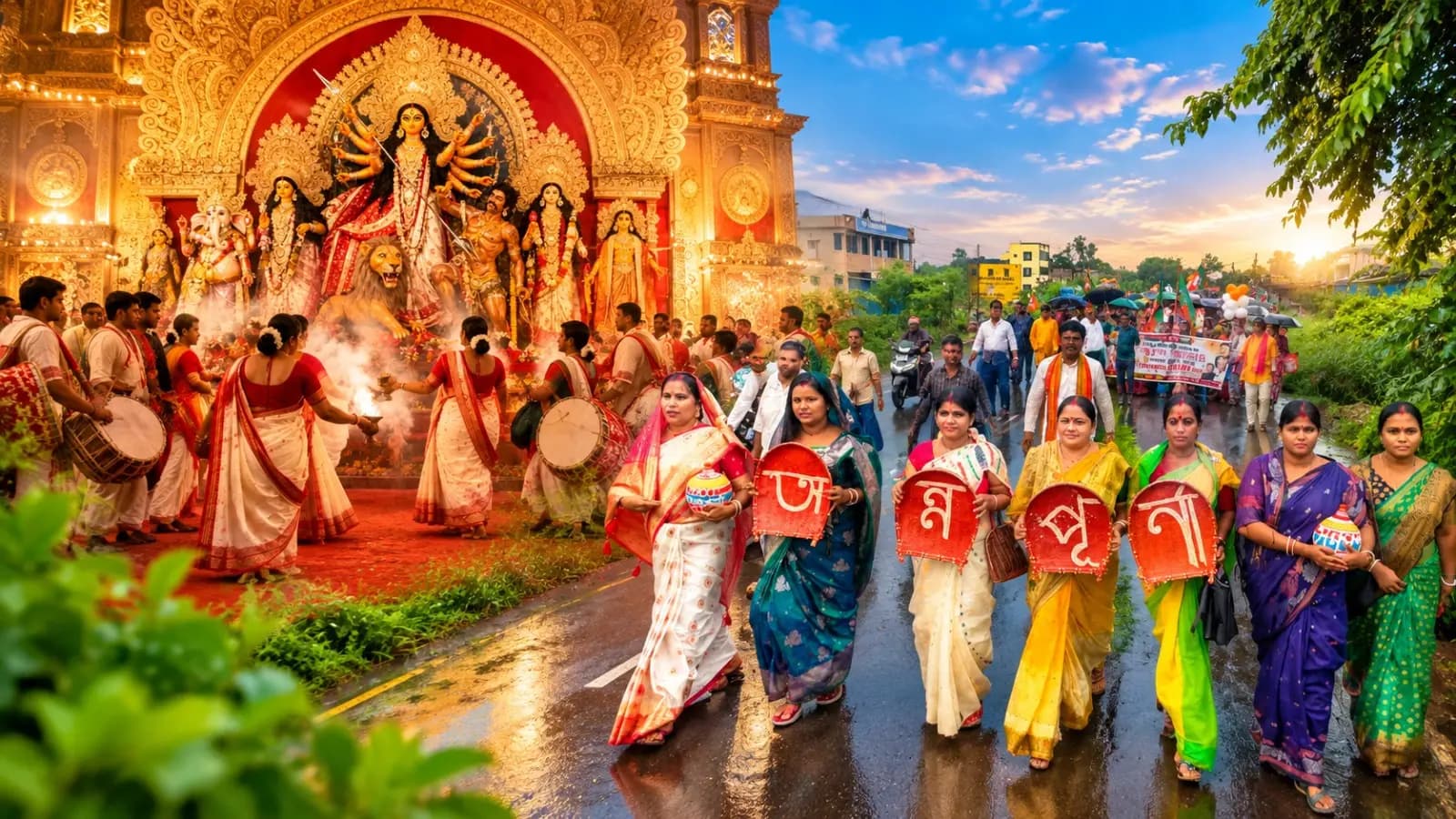 Durga Puja By Annapurna Yojana Funds: Women in Raghunathchak Ghatal are organizing Durga Puja using funds from the Annapurna Yojana 