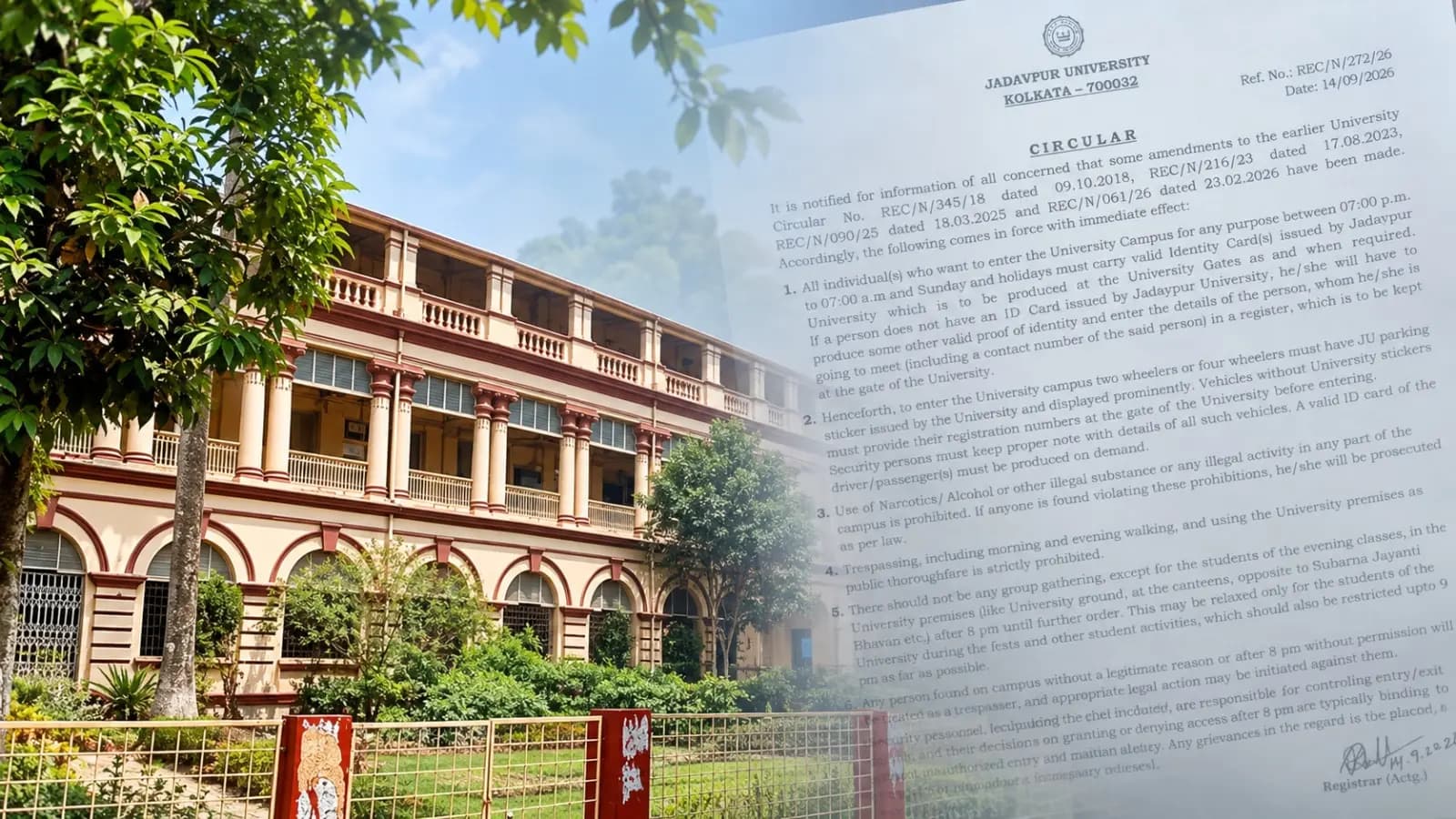 Jadavpur University Bans Outsiders: No Entry After 8 PM Without Valid ID