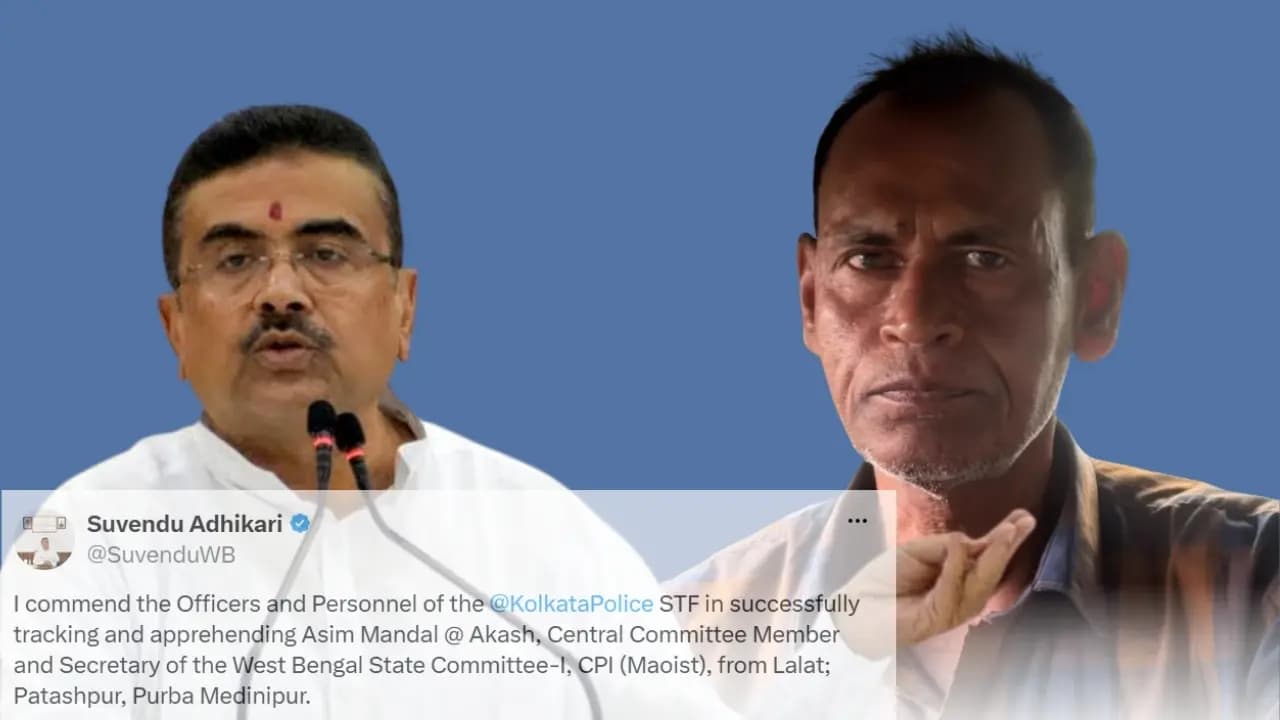 West Bengal CM Suvendu Adhikari statement on Maoist Leader Akash arrested by Kolkata Police STF