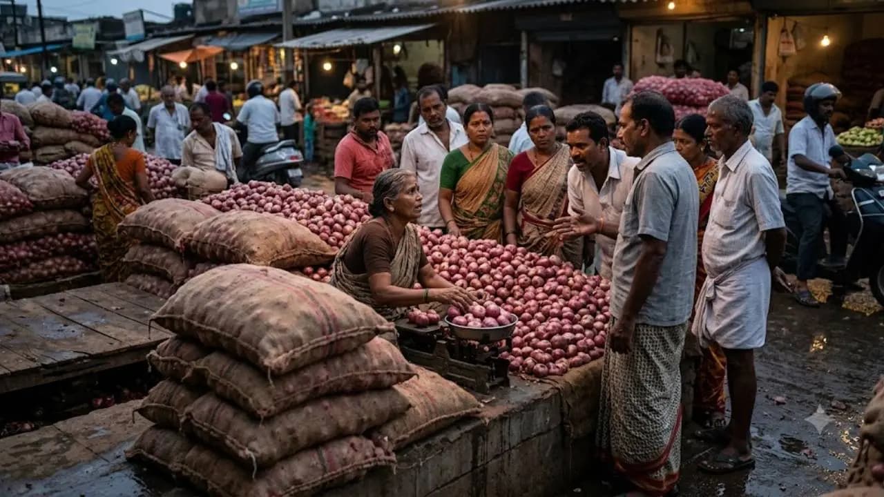 Onion Prices Surge: Government Sells at 35 kg, But Retail Rates Hit 60–70