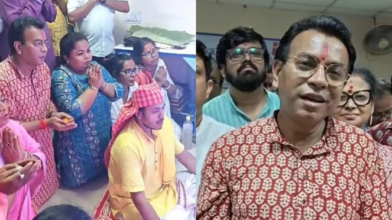 Rudranil Ghosh attend the vishwakarma puja at Federation office 