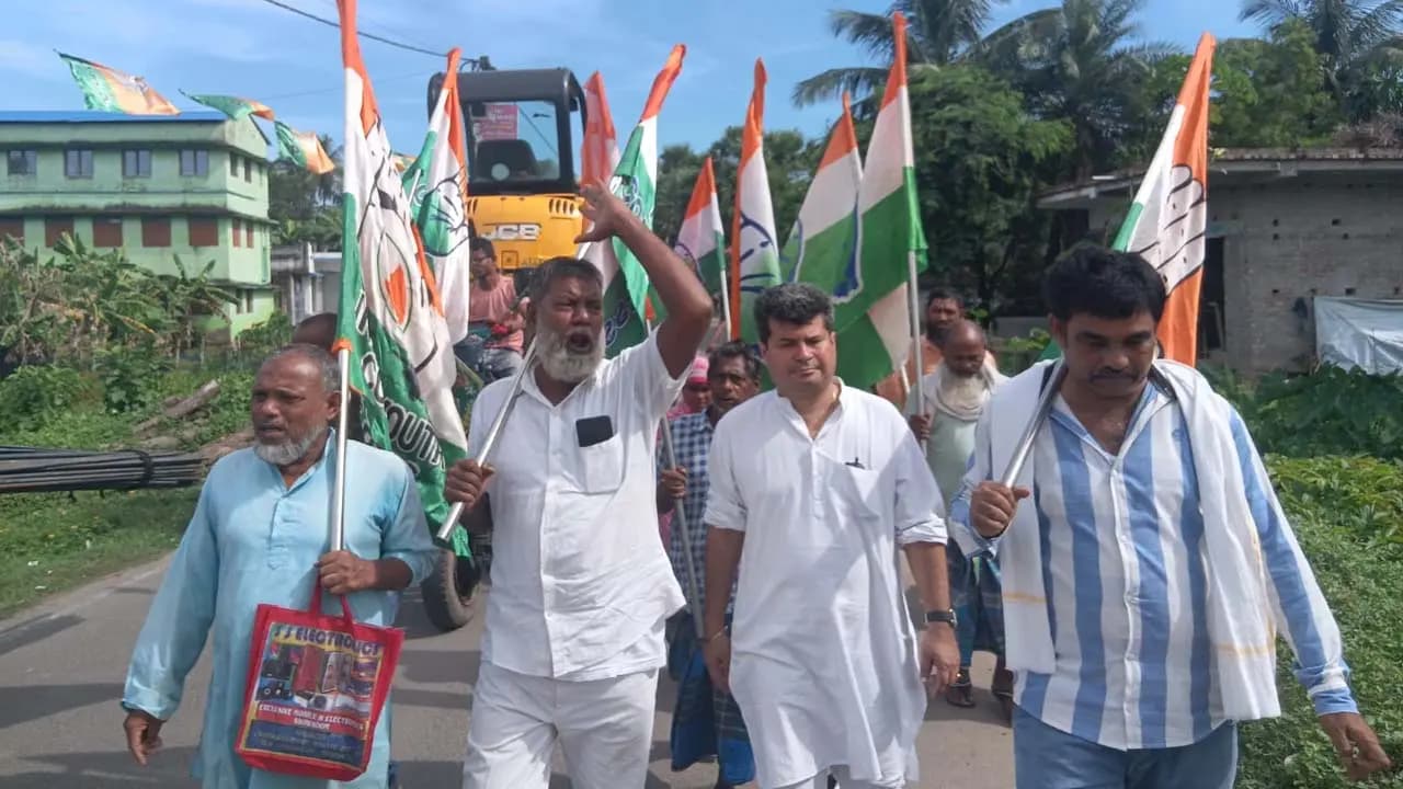 Show of strength before Milan Pradhan is produced in court Congress holds rally in Contai