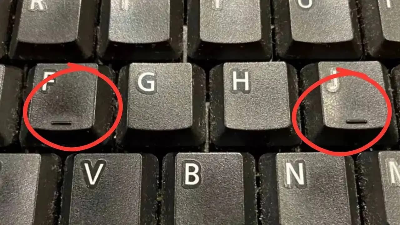 Computer Keyboard Hidden Sector Why do the 'F' and 'J' keys on your keyboard have bumps?