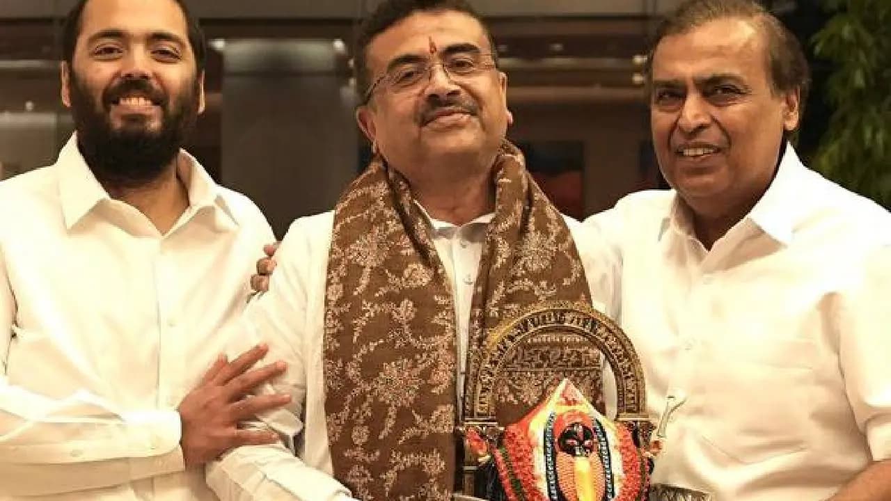 Suvendu Adhikari Met Mukesh Ambani Anant Ambani in Mumbai and Discussed about Bengal Business