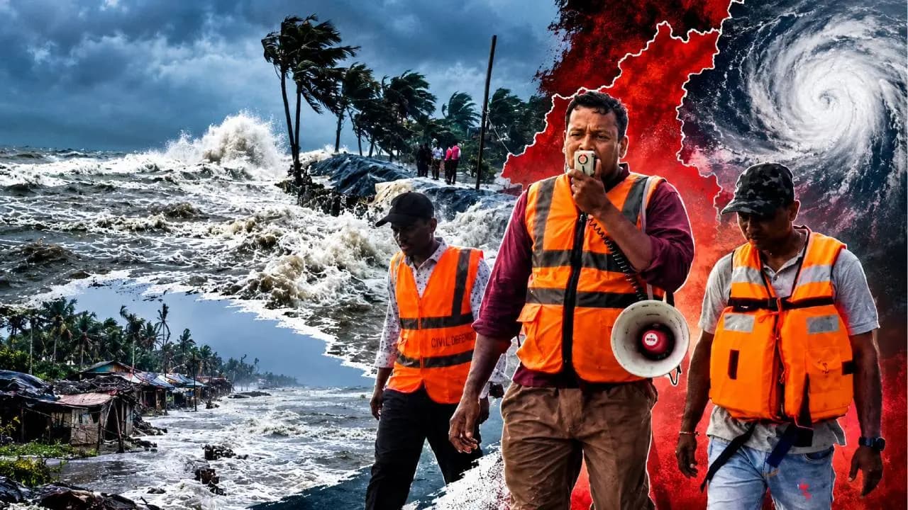 Severe storm warning Rough wave at Gangasagar pilgrims banned from entering the sea