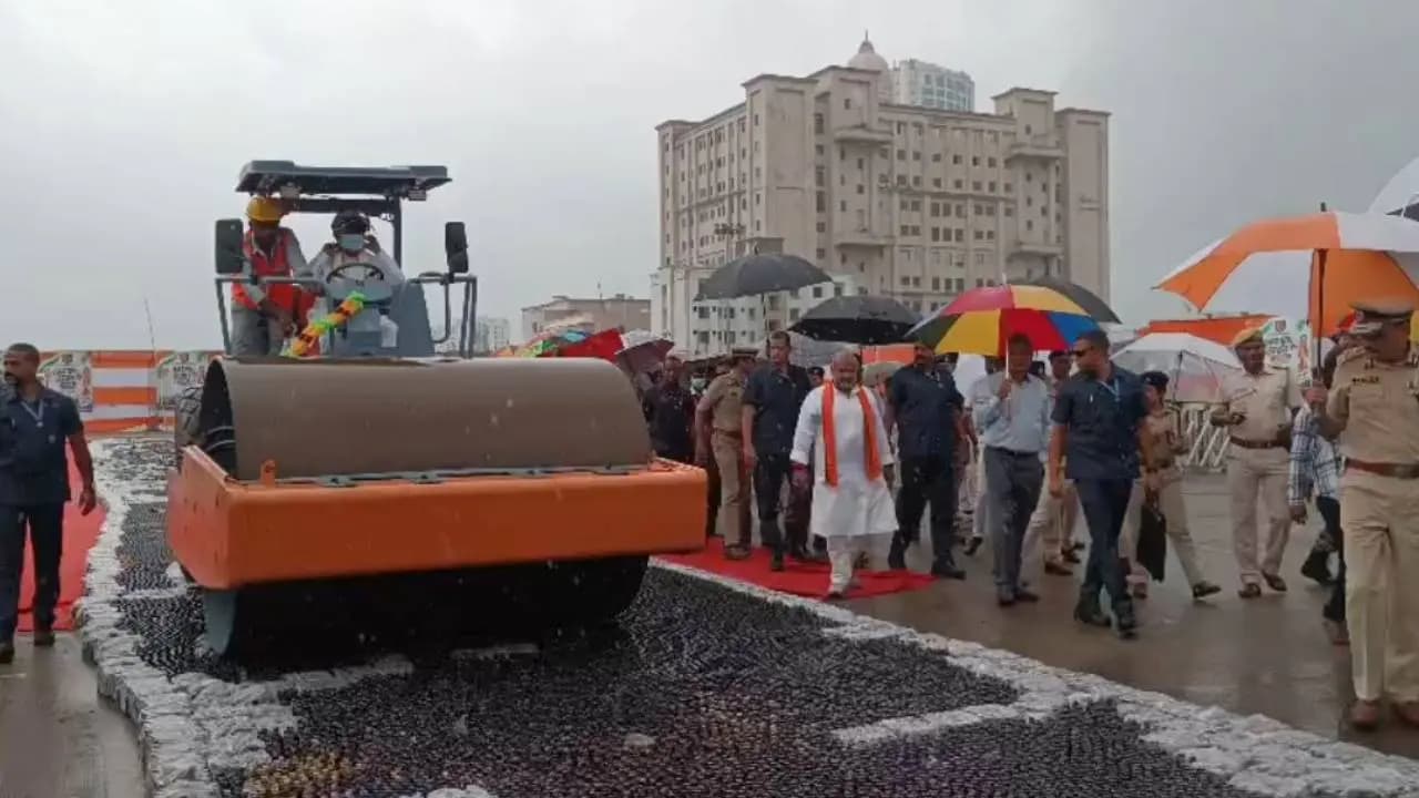 Suvendu Adhikari Crushes 2 Lakh Fencidyl Bottles with Road Roller