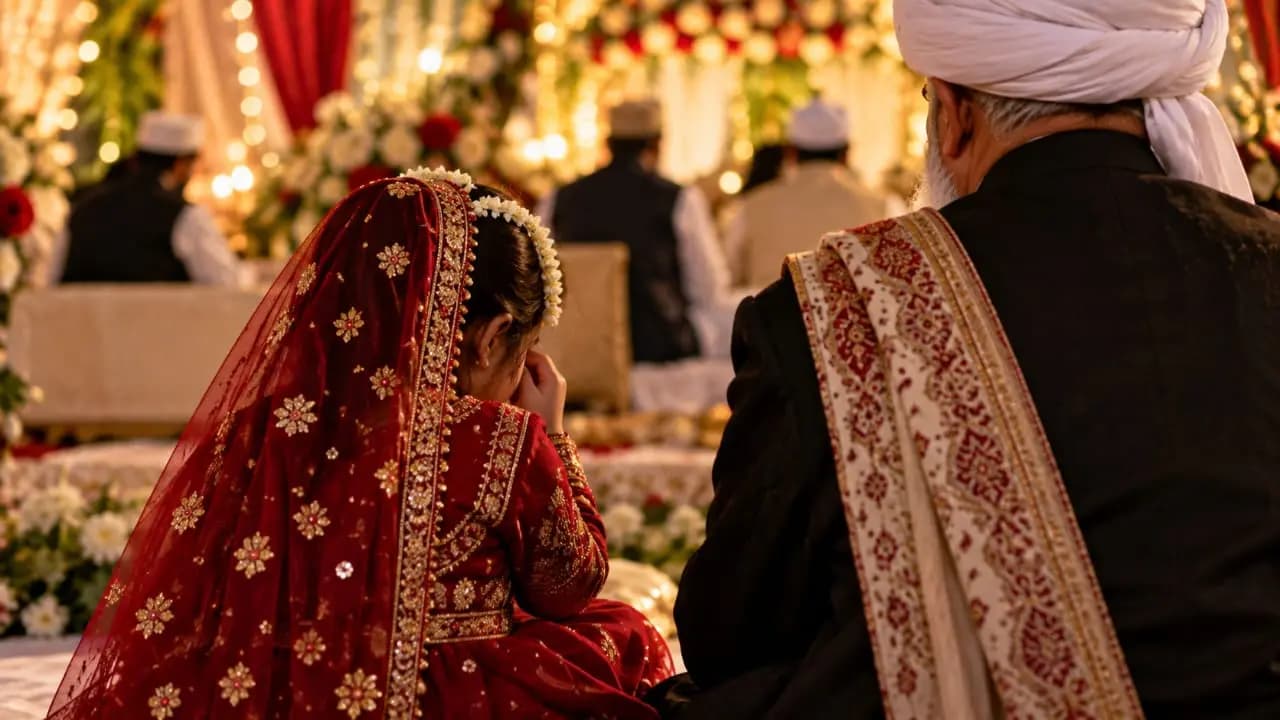 The grotesque face of a hideous practice in Pakistan: A lovely three year-old girl married off to a 60 year old man for eight million 