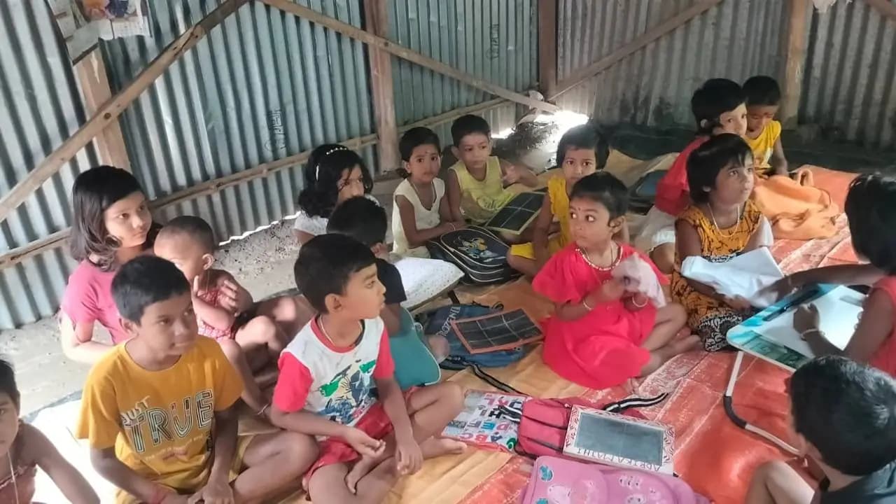 Drain Water Flows Inside Anganwadi Centre, Children Study Beside Dirty Water in Purba Bardhaman