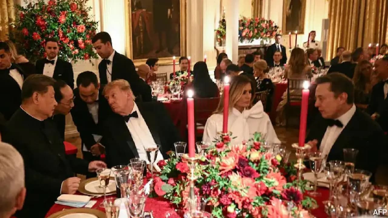Grand Dinner at White House But US-China Tensions Remain Elon Musk Tim Cook Sam Altman in Trumps Dinner