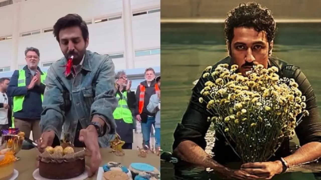 Caption India team celebrates Kartik Aaryan's national award First look of Vicky Kaushal in Love and War
