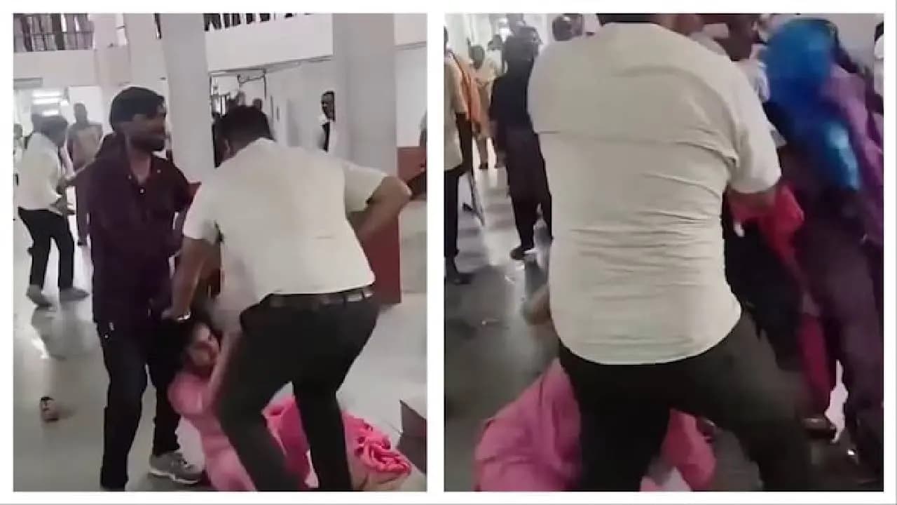 Uttar Pradesh Court Chaos: Physical Altercation Between Married Couple, Husband Pulls Wife Hair, Get Slapped in Maharajganj