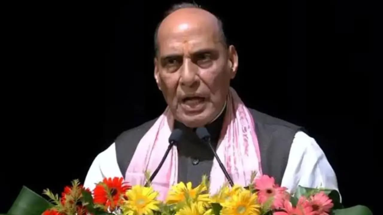 Defence Minister Rajnath Singh says Indias peaceful position does not mean weakness no compromise on security 