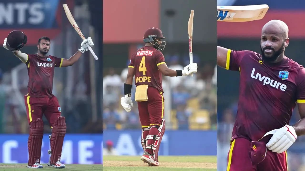 Three centuries spark a Caribbean storm as West Indies post a mammoth total exposing Indias inexperienced bowling attack 