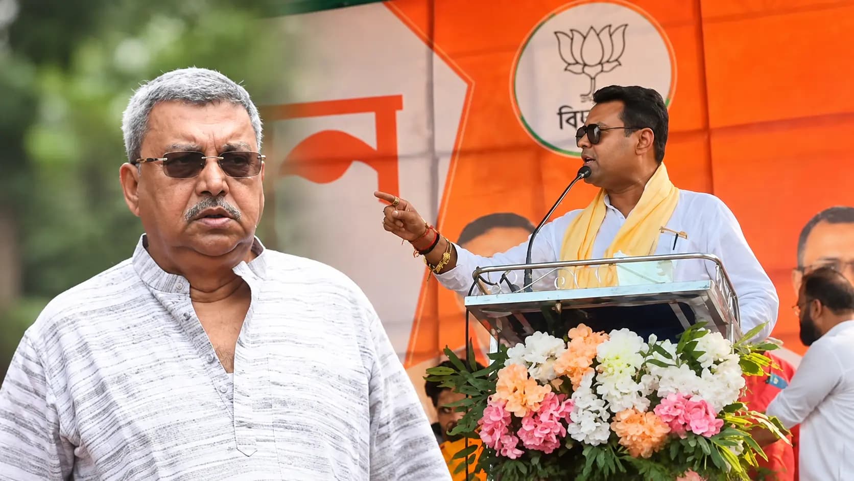 Unprecedented Target: MLA Kaustav Bagchi launches a scathing attack on MP Kalyan Banerjee at the BJPs Yuva Garjan Sabha in Serampore