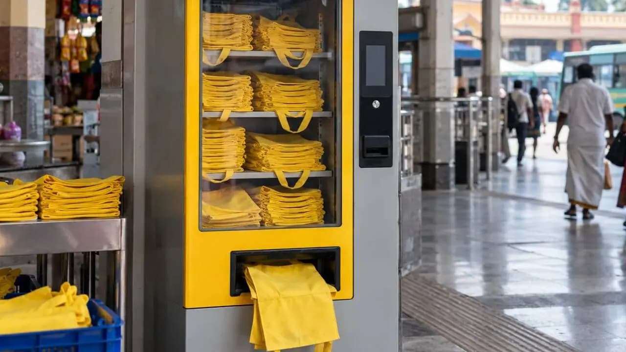 New Yellow Plastic Get a Cloth Bag For Only 10 Rupee Tamil Nadus New Push to Beat Plastic