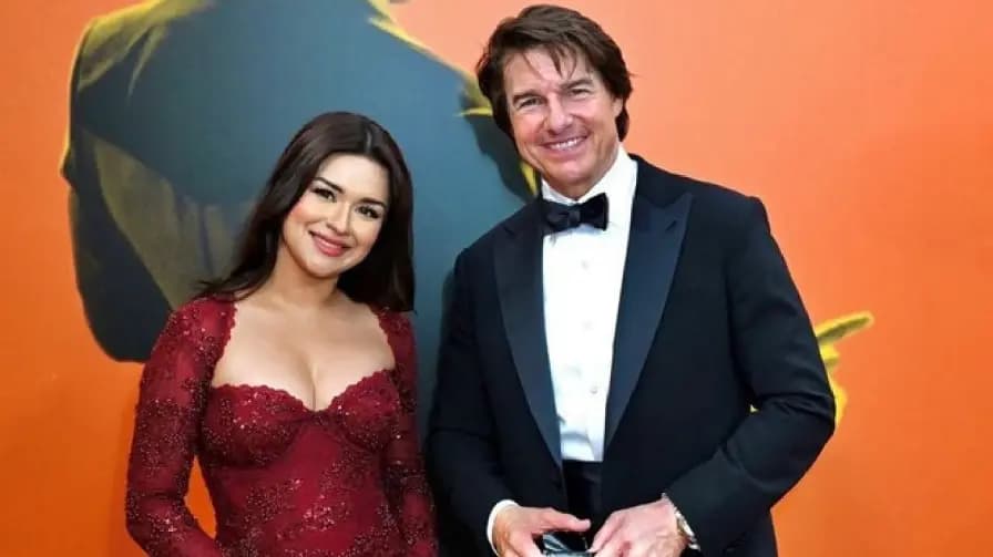 Tom Cruise hugs Indian actress Avneet Kaur at Digger premiere in London