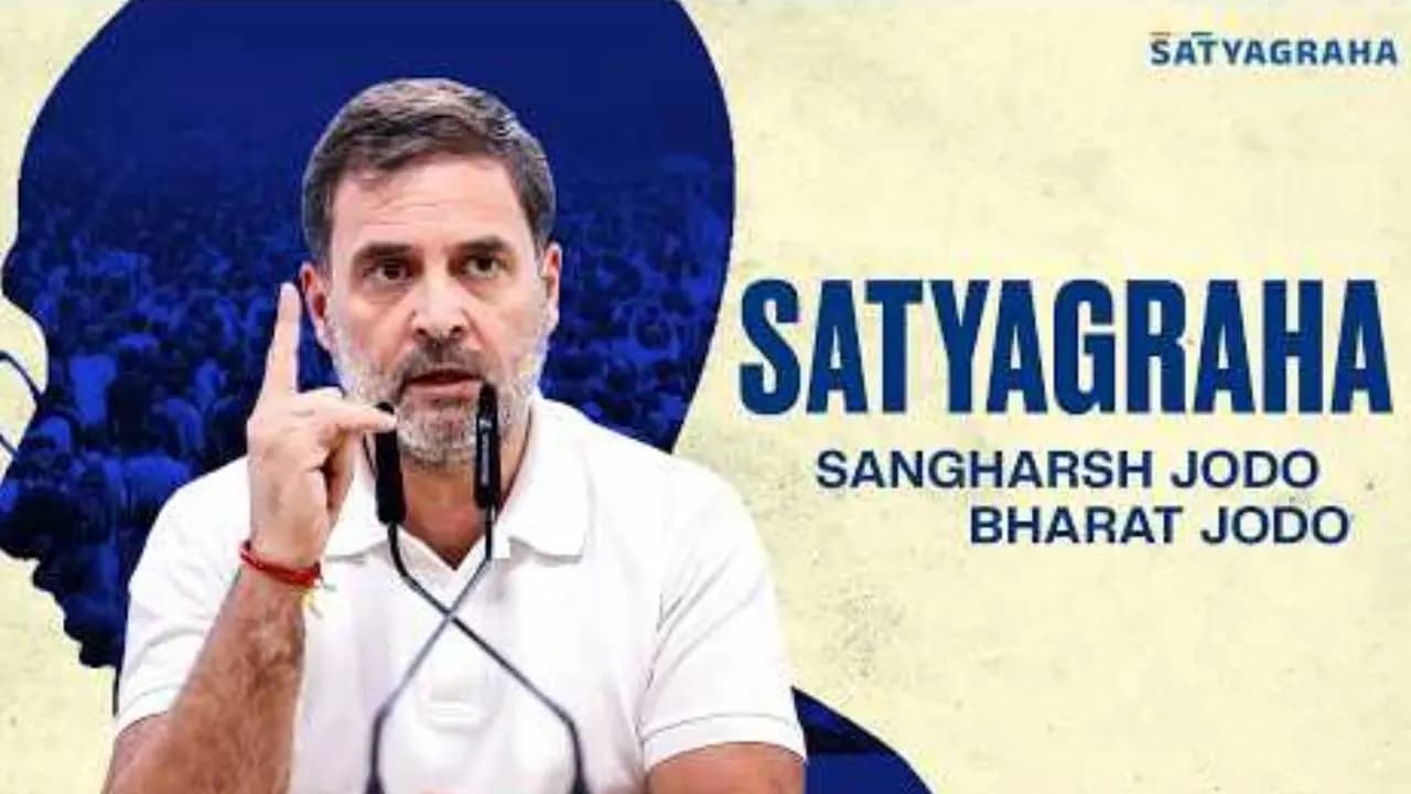 Rahul gandhi takes to the field calling for a new Satyagraha portal in the country