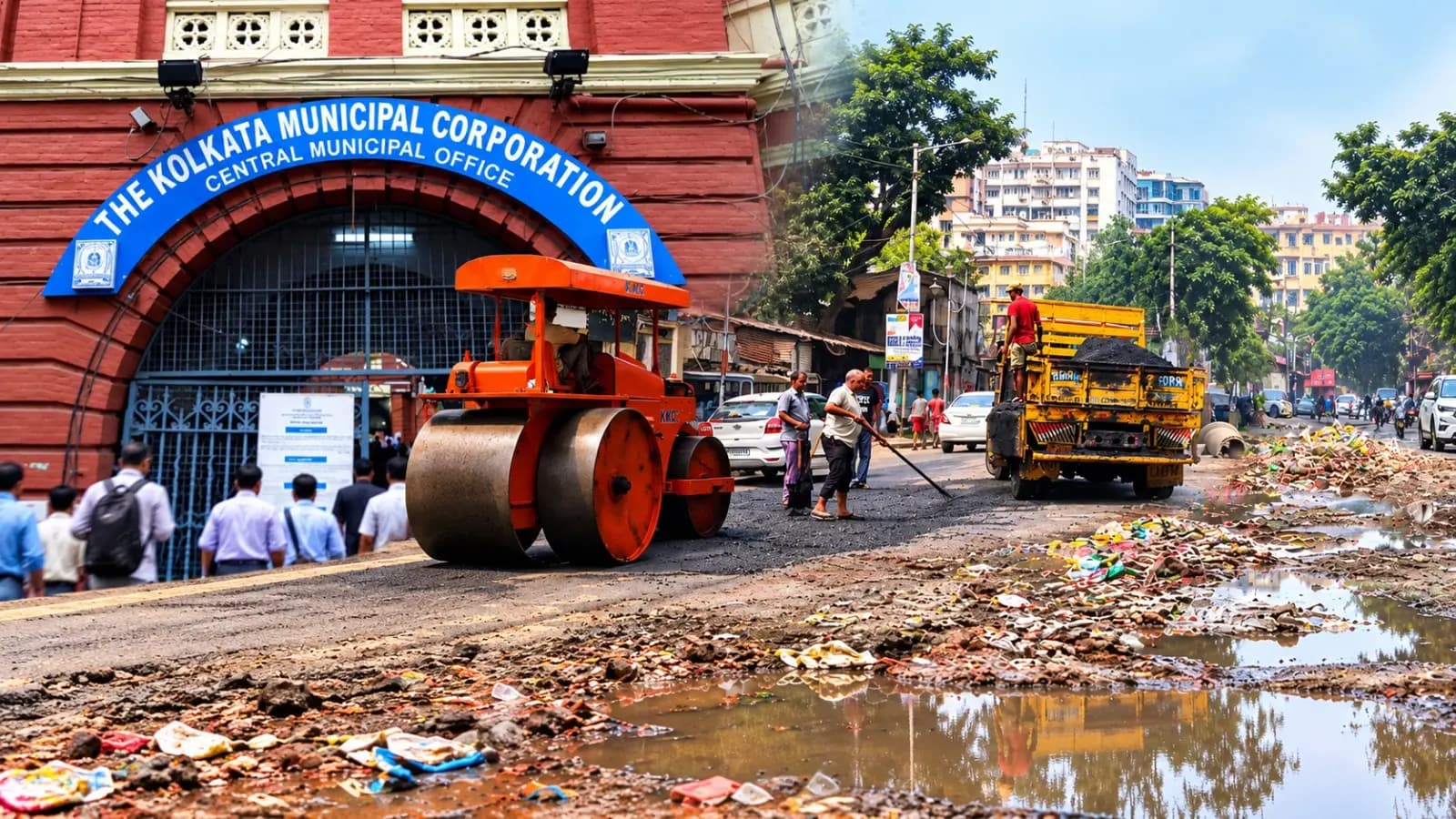 KMC Road Repairs Vehicle: Simply call or message this number and the Kolkata Municipal Corporation will dispatch a vehicle for road repairs the work will be completed within 48 to 72 hours 