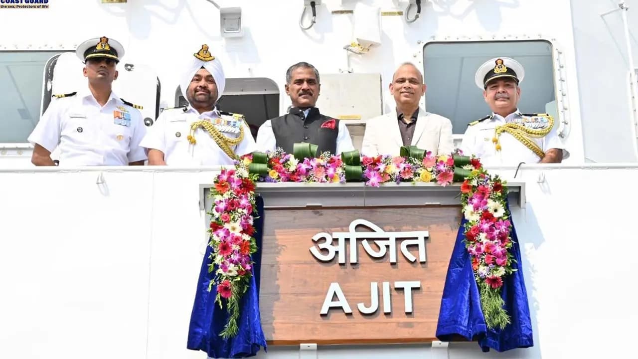 Commissioning of the indigenously built Fast Patrol Vessel ICGS Ajit